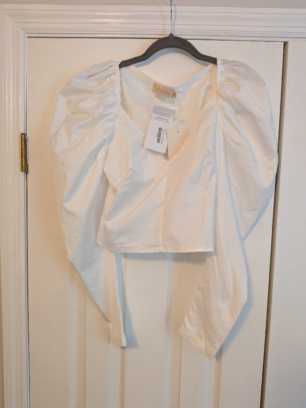 Choosy puffy sleeve crop top